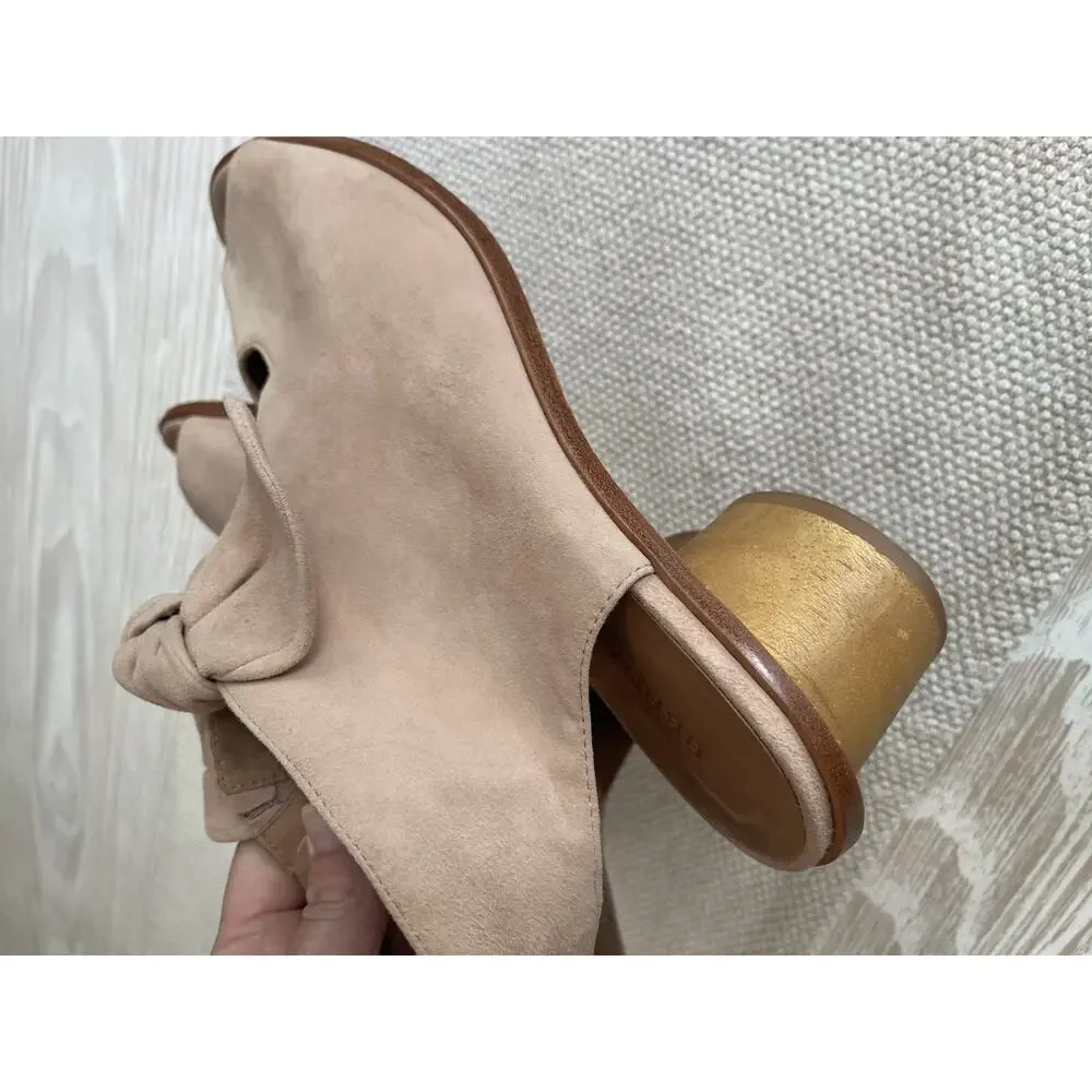 Bernardo Luna Bow Shooties Sandals booties Lizzie Soft pink suede w/ Zip Sz 10